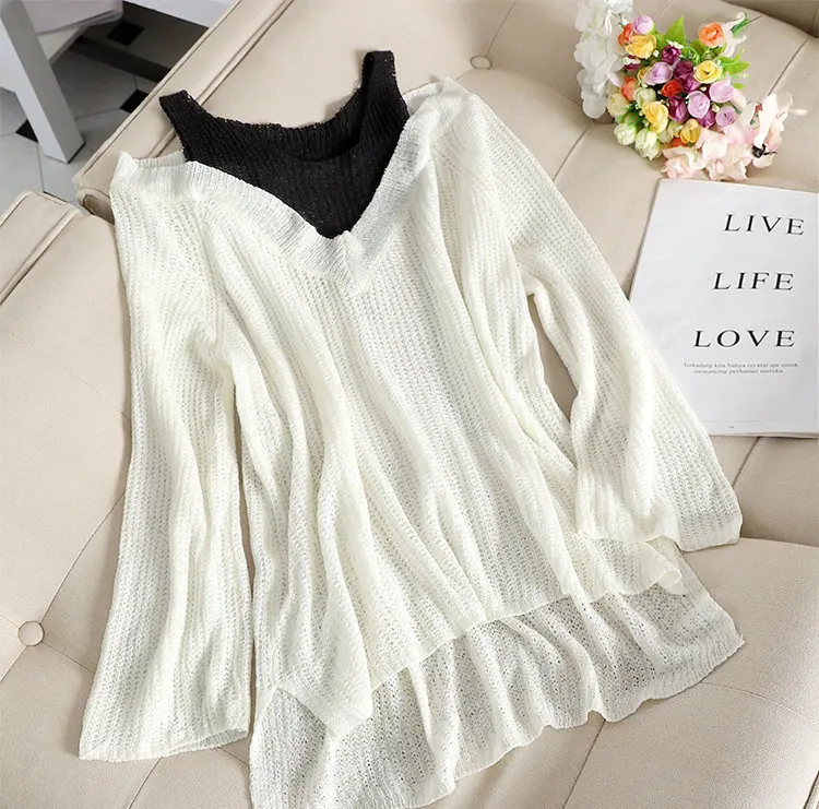 SINGRAIN корейский стиль Женский Полосатый пуловер с вырезом в виде буквы V Осень