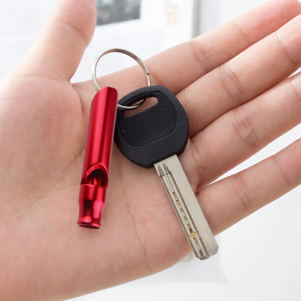

12pcs With Keychain Signal Hiking Camping Survival Aluminum Alloy Outdoors Sports Emergency Whistle Referee Assistance Training