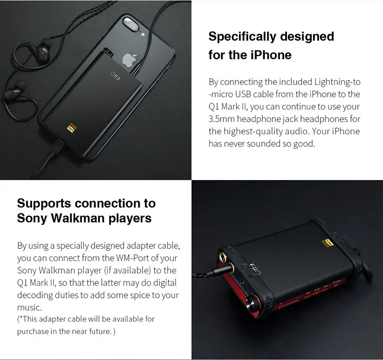 FiiO родная DSD USB DAC/усилитель Q1 MKII для Apple iPhone iPad, FiiO DAC Ampifiler для Android/компьютера/sony/Xiaomi