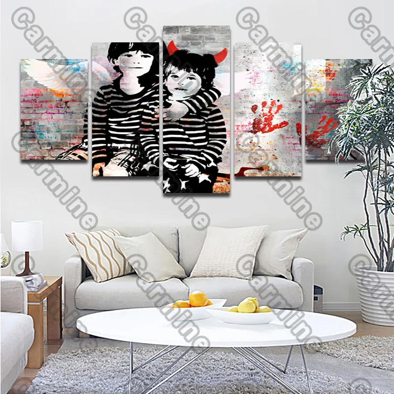 

Poster Children Figure Canvas Painting 5Pcs Posters Painting Wall Art Decoration for Living Room and Bedroom Frameless Style