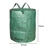 3pc6776cm large capacity garden bag reusable leaf sack trash can foldable garden garbage waste collection container storage bag