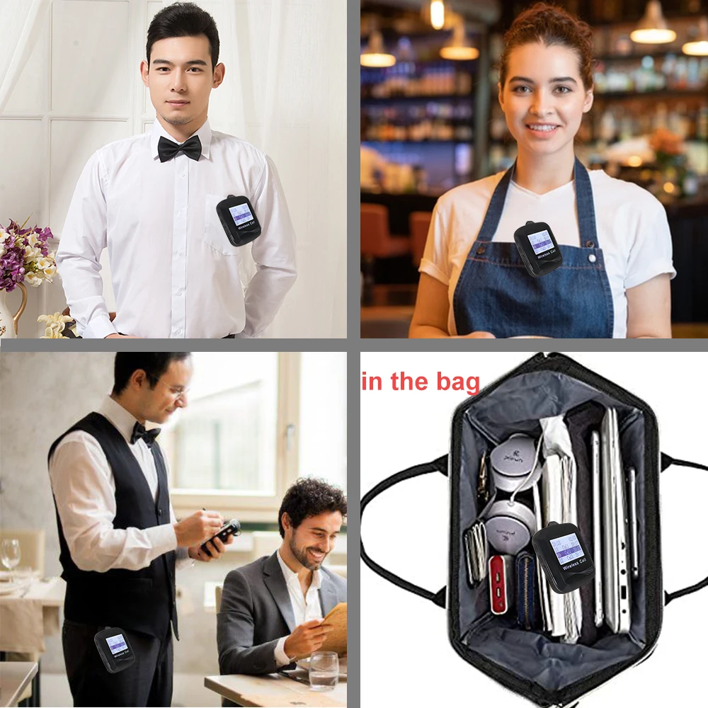 Колокольчики Беспроводной Ресторан Система вызова гостей 5 кнопки 1 ремень часы