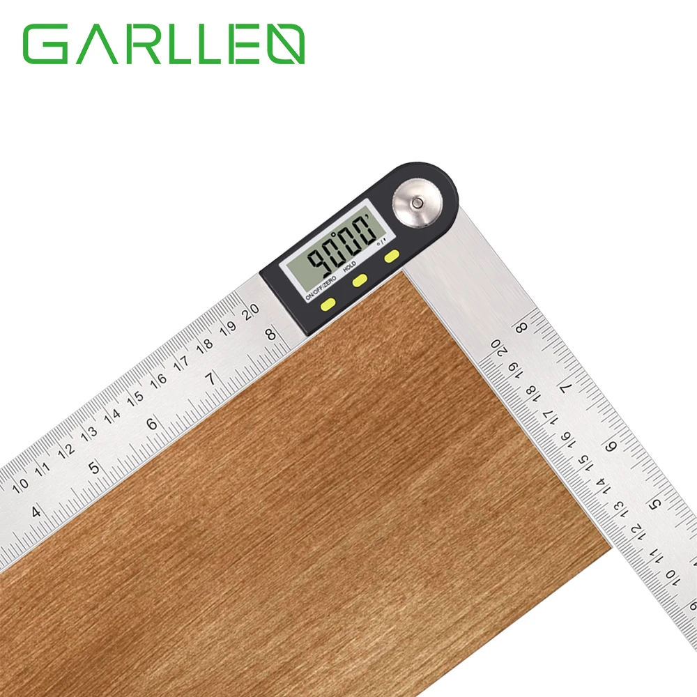 

GARLLEN 8 Inch Digital Angle Finder 0-360° Digital Protractor Ruler Stainless Steel Angle Gauge For Woodworking Construction