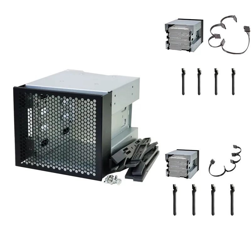 

3X Optical Drive Bay to 4-Bay 3.5Inch SATA SAS HDD Cage Rack Bracket Hard Drive Tray Caddy Adapter with SATA 3.0 Cable