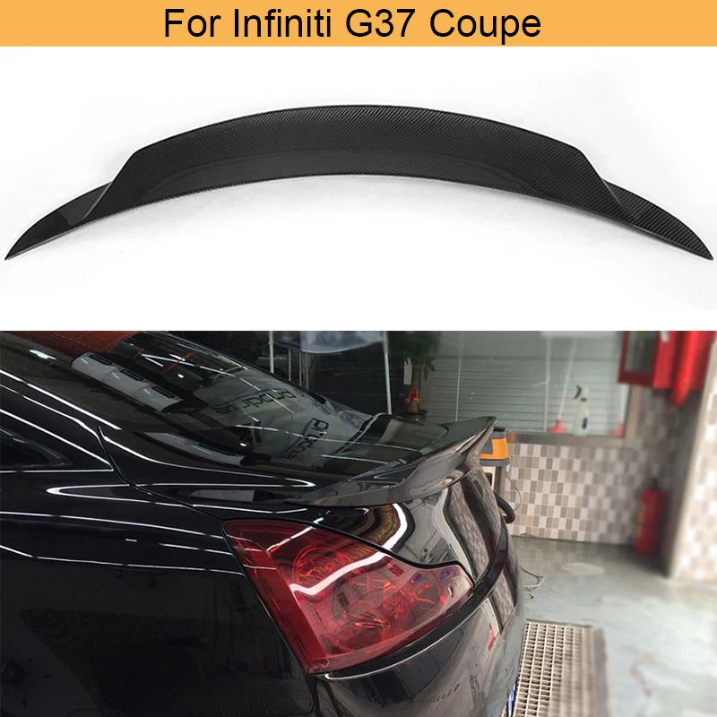 Углеродное волокно автомобиль спойлер заднего багажника крыла для Infiniti G37 2 купе
