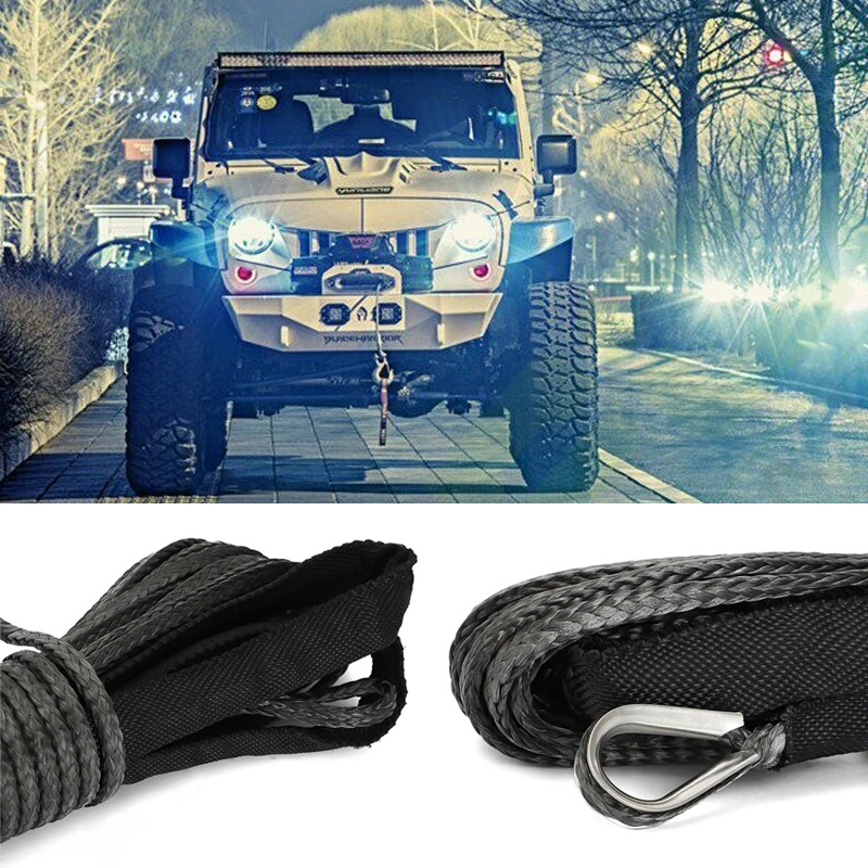 15M 10000LBS Synthetic Winch Rope Line Recovery Cable For Jeep Off Road 4WD ATV UTV Truck Boat SUV Towing | Автомобили и