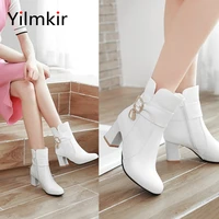 fashion buckle zipper women boots popular comfort padded heel ankle boot classic simple ladies flat shoes elegant bright shoe
