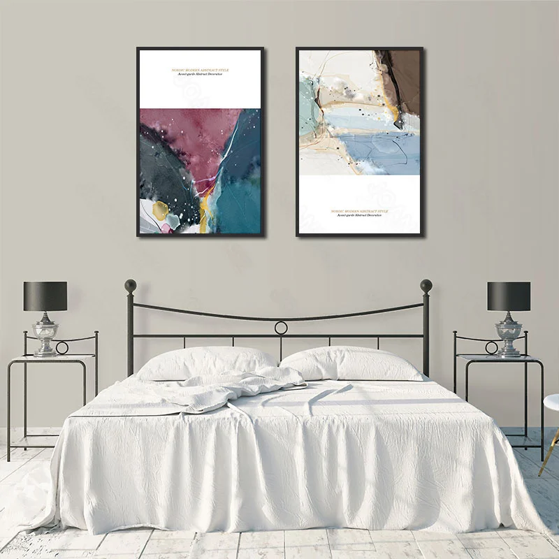 

Nordic Impression Painted Illustrator Living Room Decoration Drawing Simple Mural Sofa Background Wall Color Furniture