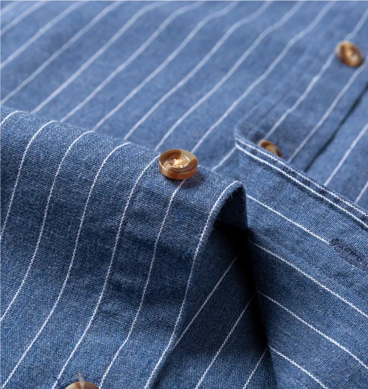 7XL Pure Cotton Long Sleeved Shirts for Men High-grade Color Spinning Business Casual Striped Shirt Plaid Shirt Retro Clothes