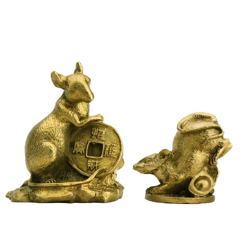 1 шт. китайские фигурки Зодиака Знаки золотые латунные статуи животных талисман