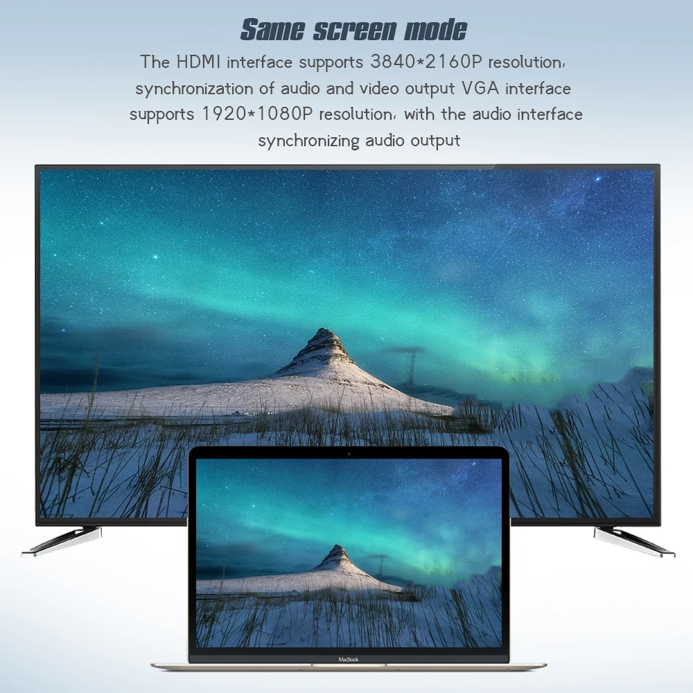 Vmade usb-хаб 5 в 1 USB C к HDMI адаптер 4K тип-c к HDMI/VGA/аудио/USB 3,0 порт+ USB C порт(PD) конвертер для ноутбука Macbook