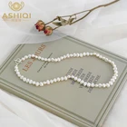 Женское ожерелье из серебра 925 пробы с натуральным пресноводным жемчугом