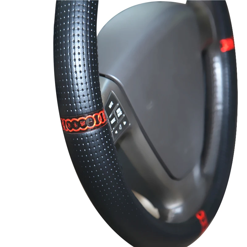 Новинка черная кожаная оплетка рулевого колеса Автомобильное устройство защиты