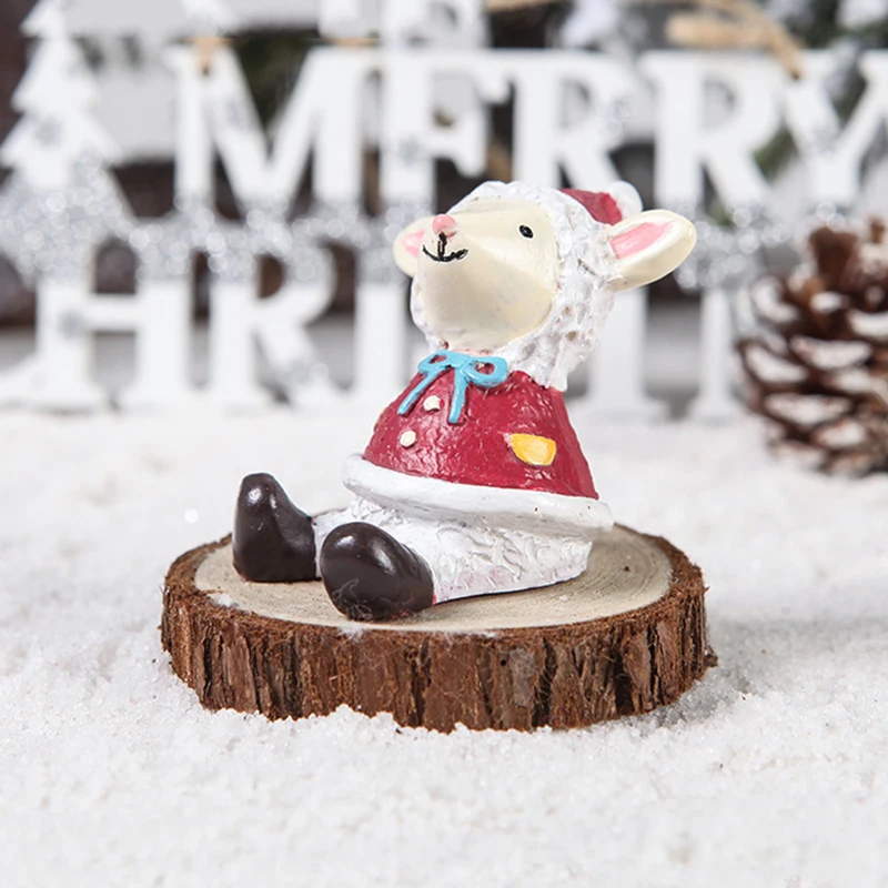 

Christmas Miniature Ornaments Mini Resin Santa Claus Animal Christmas Tree Statues Innovative for Desktop Decor TS2