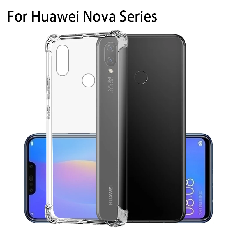 Ударопрочный тонкий легкий силиконовый чехол для Huawei Nova 3 3i 5t 5i Pro с воздушной
