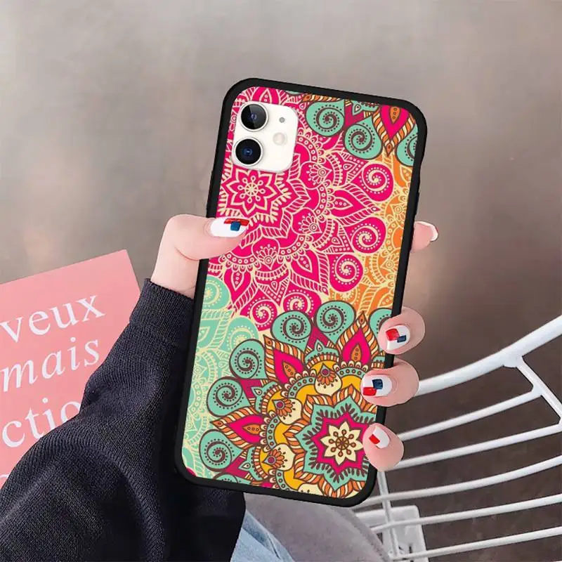 

Color mandala pattern Phone Case for iPhone 11 12 pro XS MAX 8 7 6 6S Plus X 5S SE 2020 XR