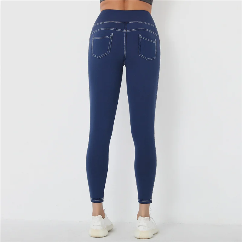 

Woman High Waist Skinny Jeans Leggings With Pockets Jeggings Femme Summer Pencil Pants Plush Up Sexy Clothes Plus Size S113