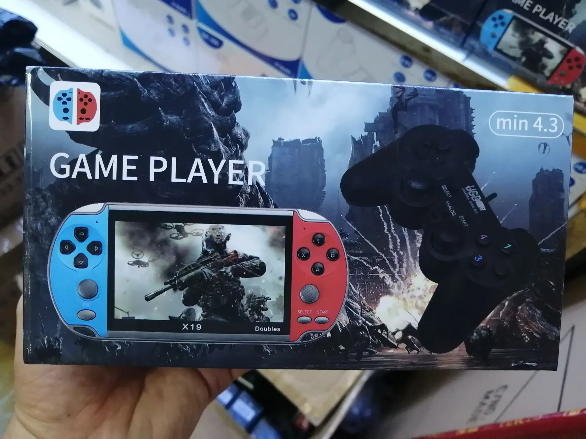 

X19 Double Players 4.3 inch HD Screen Game Console Arcade FC Games Double Rocker TV Video MP5 Handhel kids gift