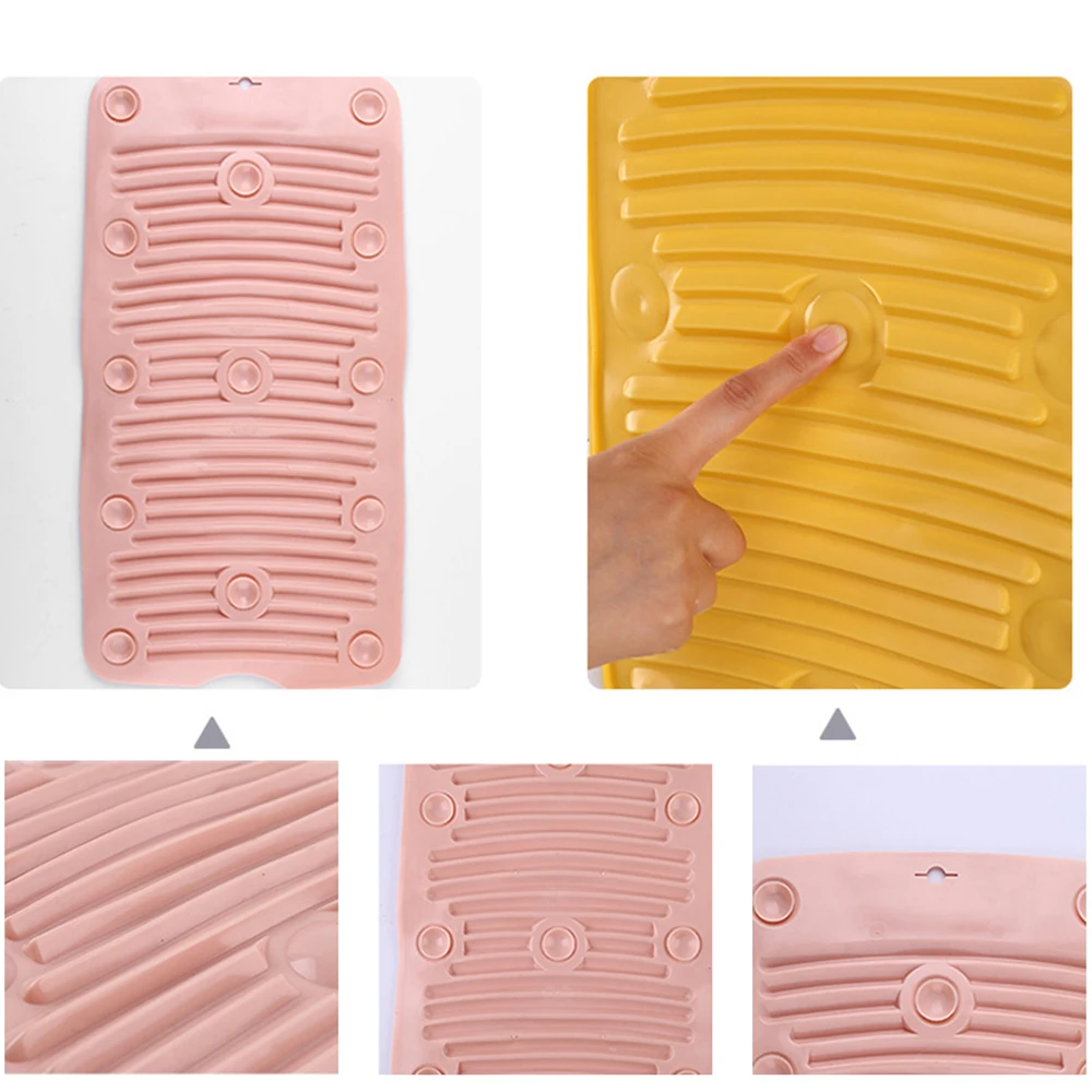 

Practical Laundry Tool Portable Household Folding Mini Silicone Washboard Sucker Non-slip Laundry Mat Washing Board