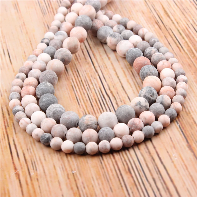 

Wholesale Frosted Zebra 4/6/8/10 / 12mm Natural Stone Loose Beads Jewelry Bracelet Necklace Make