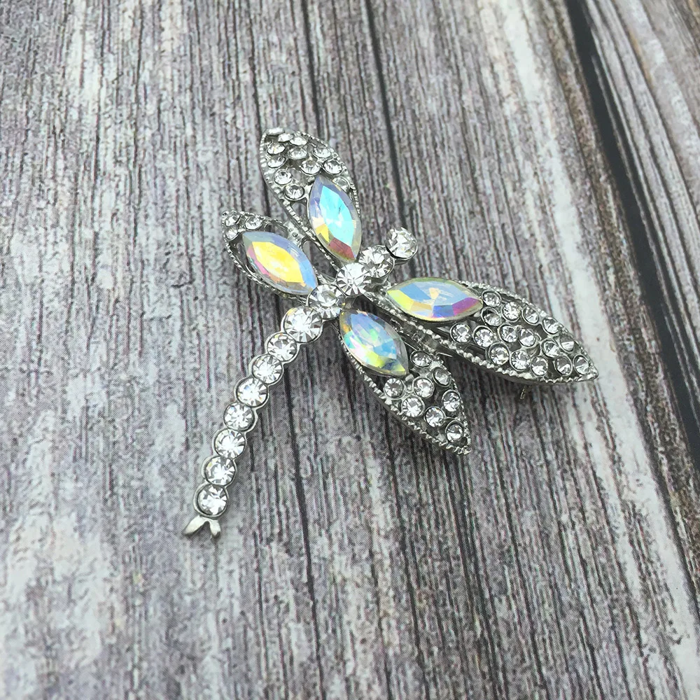 Стрекоза со стразами брошь с кристаллами для женщин простой элегантный дизайн