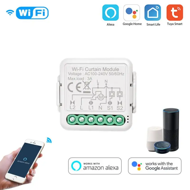 

Умный мини-выключатель для штор, «сделай сам», Wi-Fi, Модуль Автоматизации умного дома, работает с приложением Alexa Google Home Tuya Smart Life
