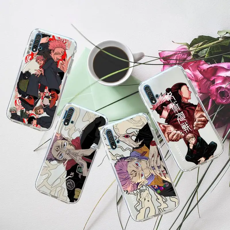

Anime jujutsu kaisen Phone Case Transparent for Huawei honor P mate 40 20 30 10 50 i 9 x mate pro lite 8a
