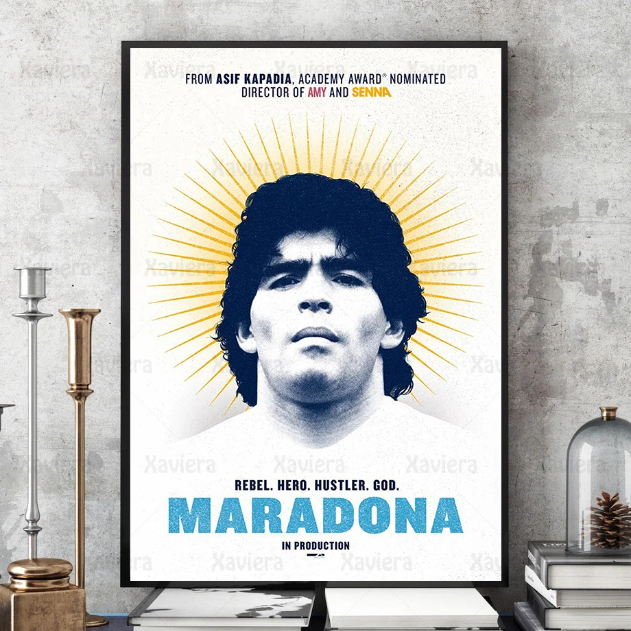 

Ball King Maradona Wall Art Poster Football Star Athlete Canvas Paintings and Pictures for Interior Home Decoration Living Room