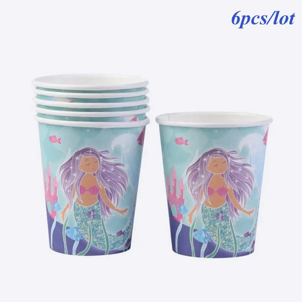 Mermaid Cups Taoup 1 шт. градиентный цвет блестки маленький брелок с хвостом русалки День Рождения Декор для девочек Дети Русалка тема украшения - Цвет: Mermaid Cups