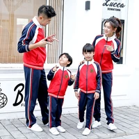 family matching clothes autumn winter dad son mom daughter sports set 2pcs coat pants couple matching clothes student uniforms