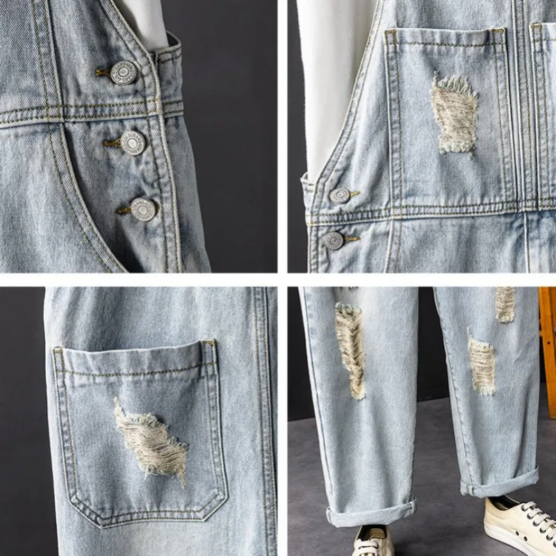 Винтажные мужские джинсовые комбинезоны в японском стиле летние новые