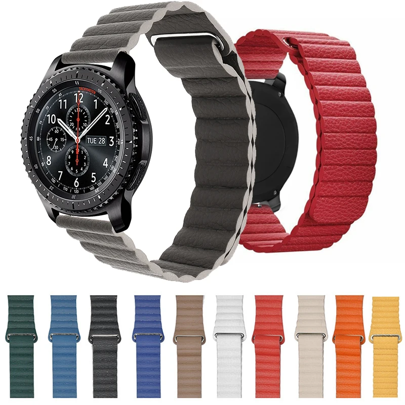 Мягкий ремешок для Samsung Galaxy 42/46 мм Gear s3 watch Active Watch 20 22 из натуральной кожи