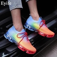 women stylish sneakers 2021 summer stretch fabric tie dye ladies lace up comfy casual shoes running walking sport flats female