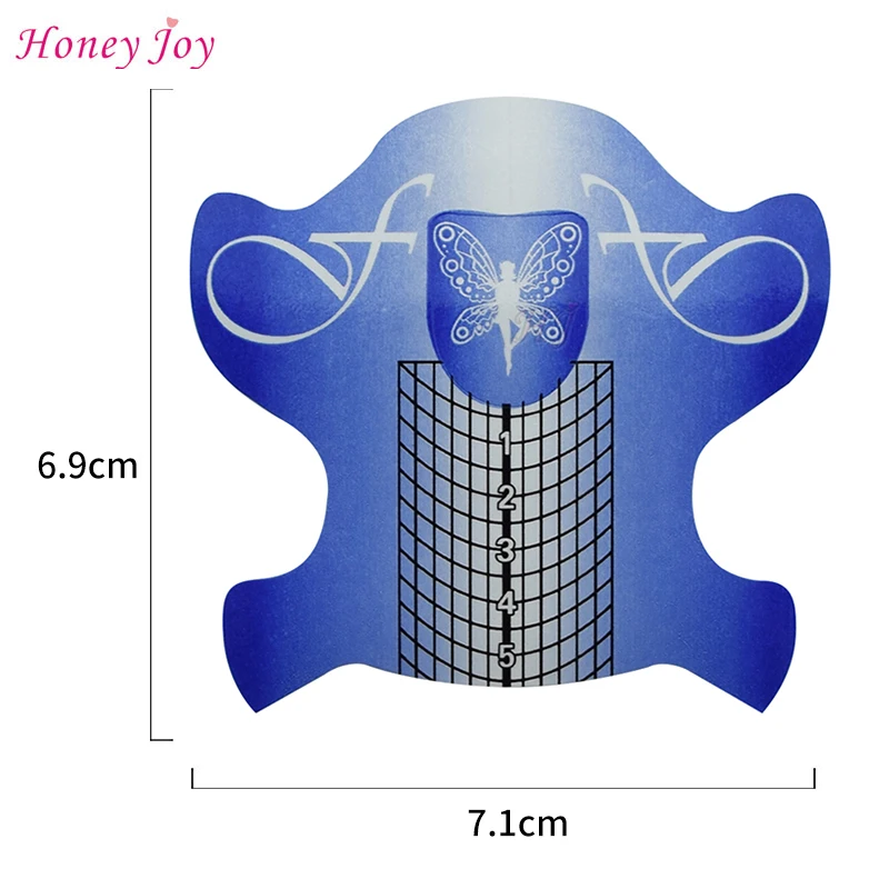 Новинка 300 шт./лот профессиональная синяя бабочка форма для ногтей советы дизайна