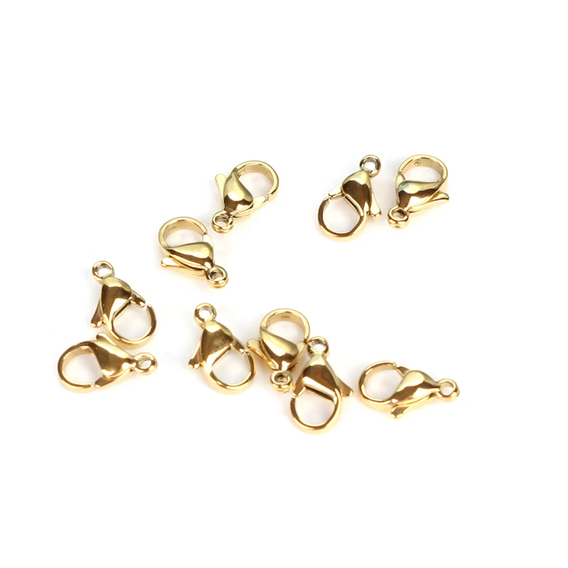 Застежка-карабин позолоченная из нержавеющей стали 10 шт./лот 10/12 мм | Украшения и