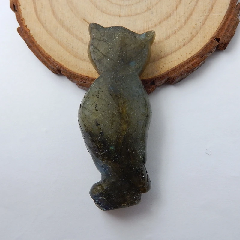 Полудрагоценные камни резная сова лабрадорит кабошон 47x19x11 мм 14 7 г натуральный