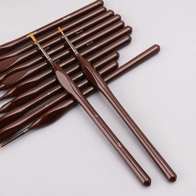 

12pcs Miniature Paint Brushes Detail Set For Fine Detailing Rock Painting Acrylic Watercolor Oil Supplies Kit Artist 32CB