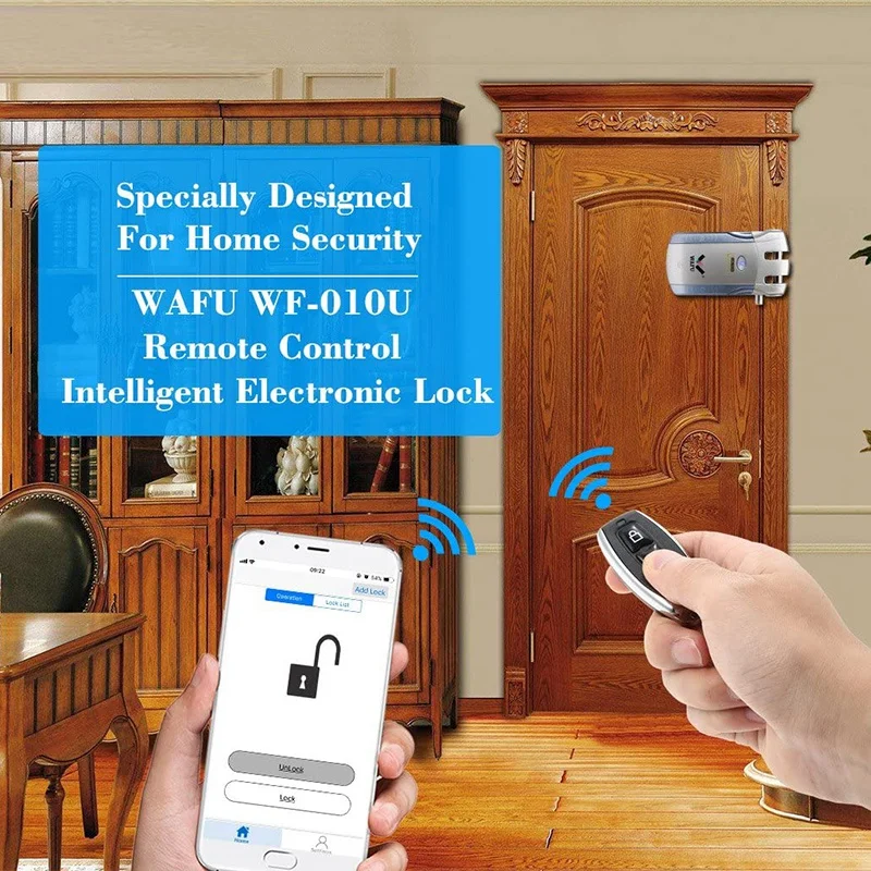 

WAFU WF-010U Wireless Security Invisible Keyless Entry Door Intelligent Lock Home Smart Remote Control