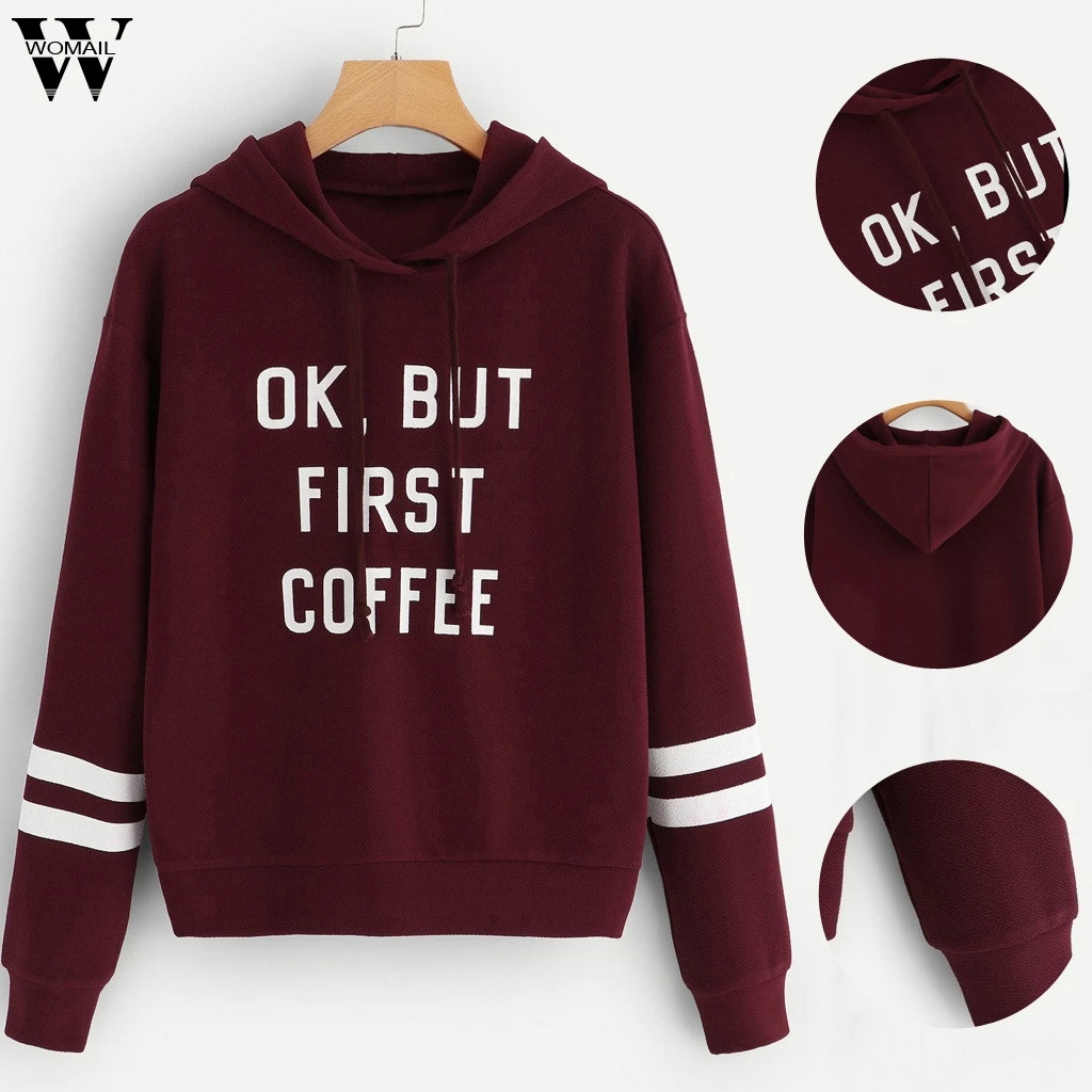 Женские толстовки женский модный пуловер с капюшоном и надписью топы блузка