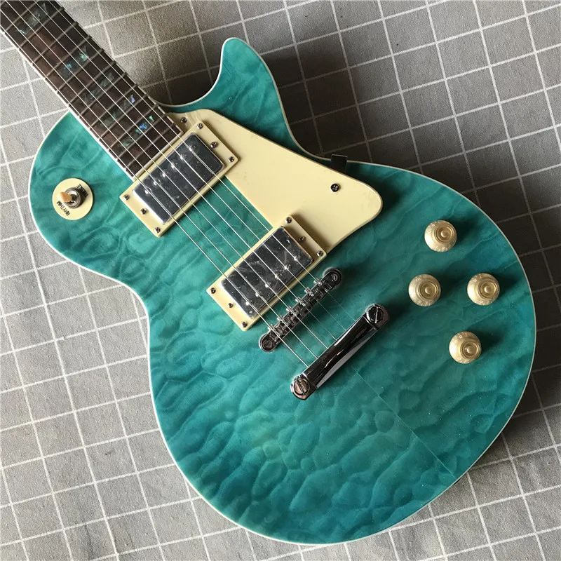 

2021 new style high quality Rosewood fingerboard electric guitar, Blue maple top, Solid mahogany body guitar