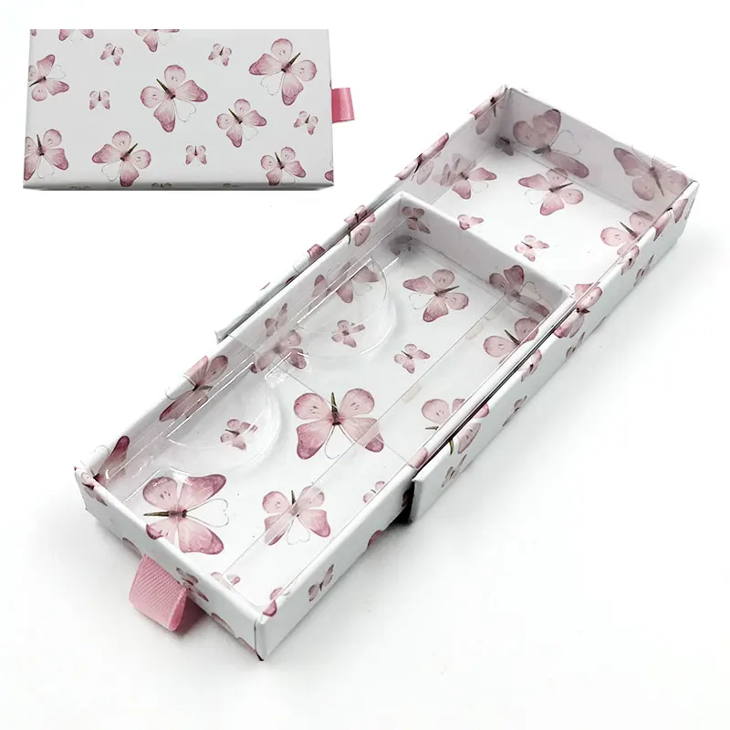 

Lash Square Boxes Packaging Custom Eyelash Packaging Pink Butterfly Box With Logo Private Name Lashes Packaging Case Vendor