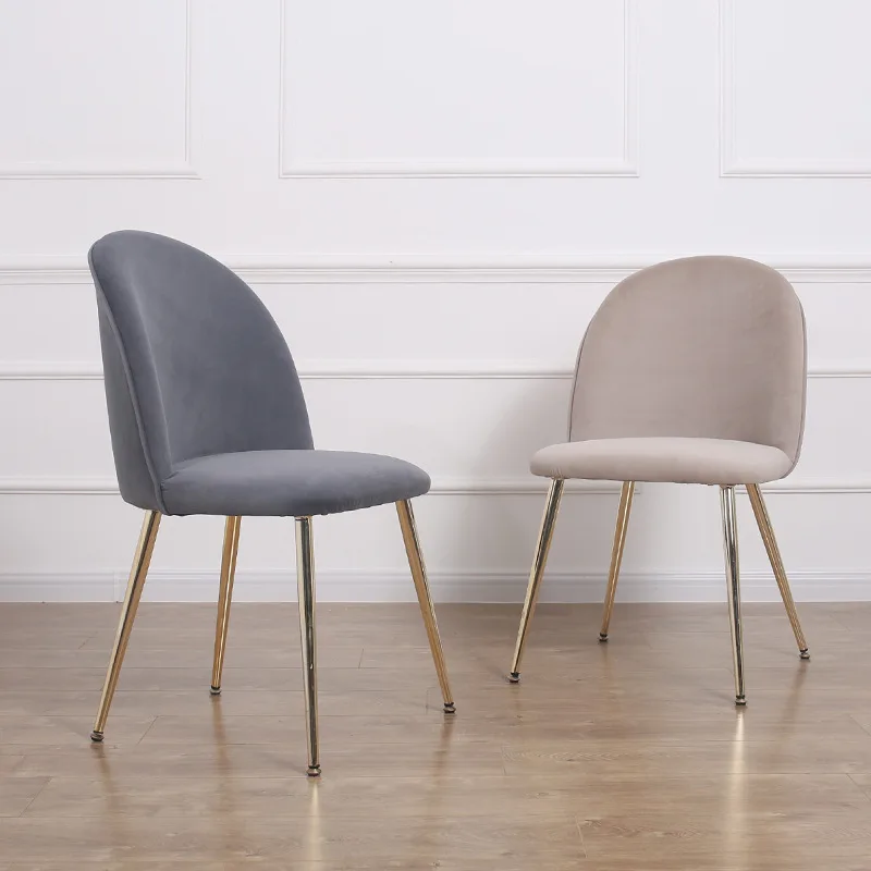 Бархатный обеденный стул среднего века современные акцентные стулья для отдыха