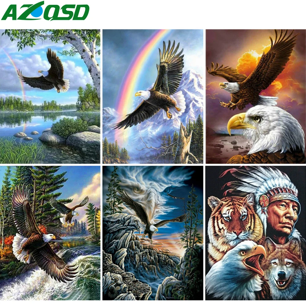 

AZQSD Diamond Embroidery Eagle Mosaic Rhinestones 5D Sale Diamond Art Painting Animal Cross Stitch Handmade Home Decoration