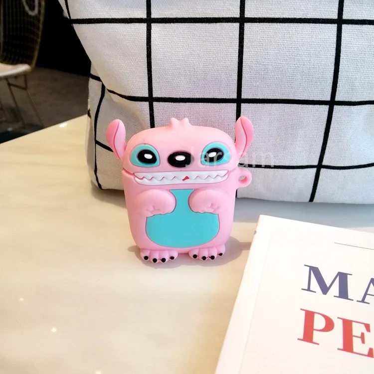 Чехол для Airpods, силиконовый чехол с рисунком для Apple Air pods, милый чехол для наушников, 3D чехол для наушников, аксессуары для наушников - Цвет: 3D pink Little Stith