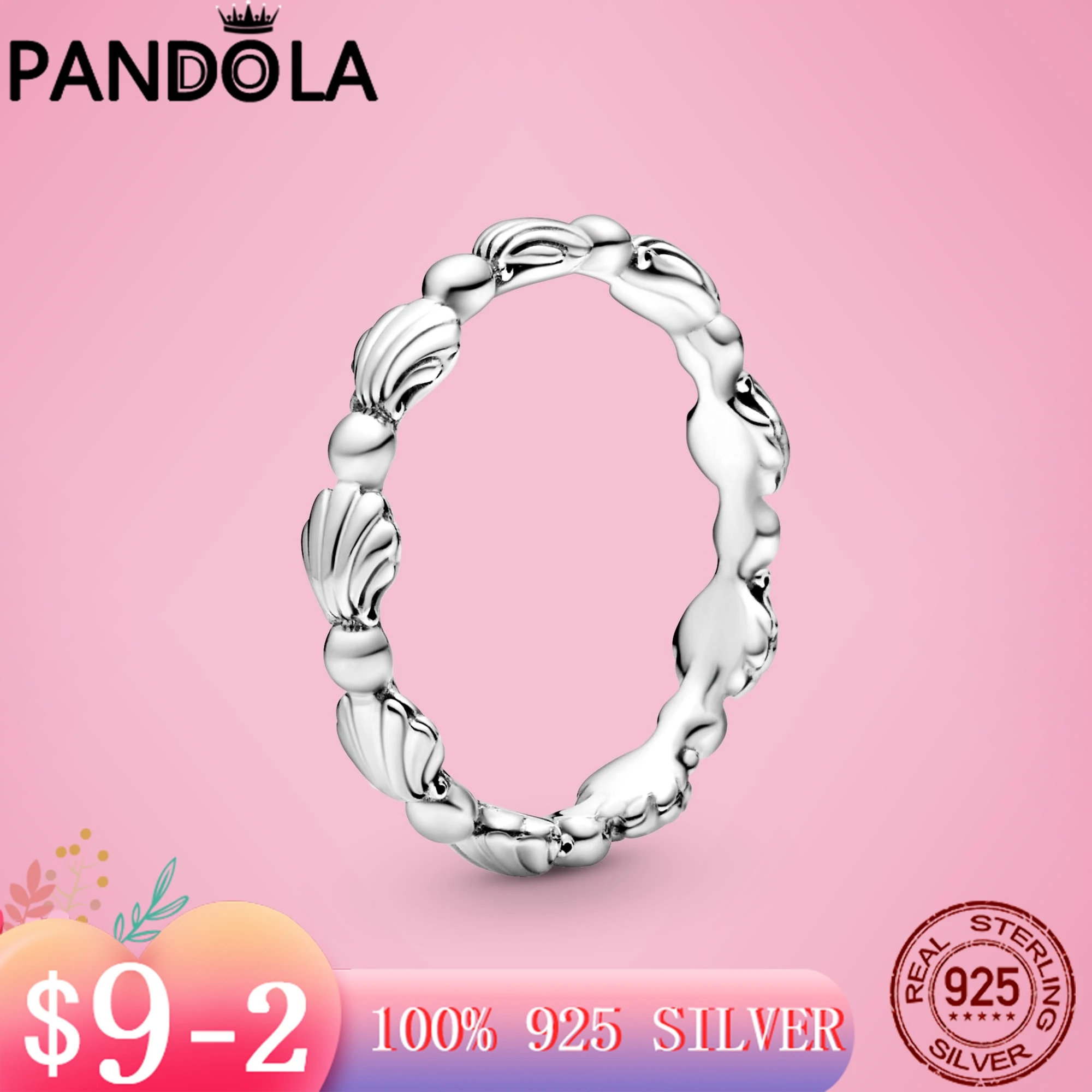 

Женское кольцо из серебра 2021 пробы, с бусинами и ракушками