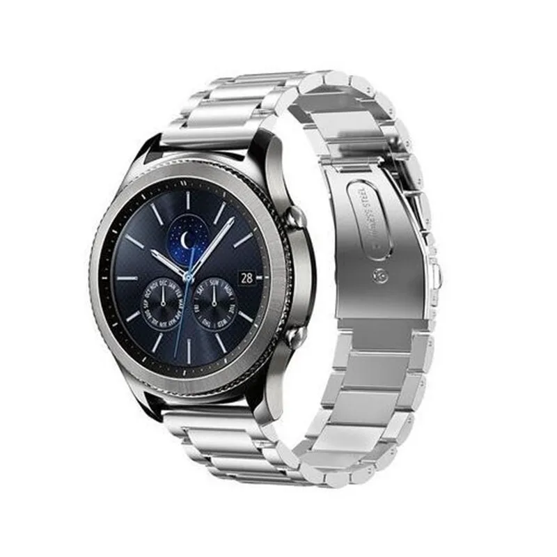 silver Ремешок из нержавеющей стали gear S3 для samsung Galaxy watch 46 мм/42 мм/active 20 мм 22 мм ремешок для часов huawei gt amazfit bip - Цвет ремешка: silver