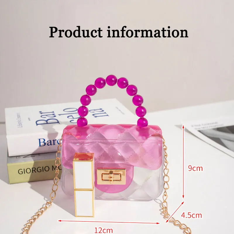 

Transparent Gradient Jelly Bag Women Pvc Small Shoulder Crossbody Bag Fashion Mini Pearl Chain Lock Messenger Bag Bolsa Feminina