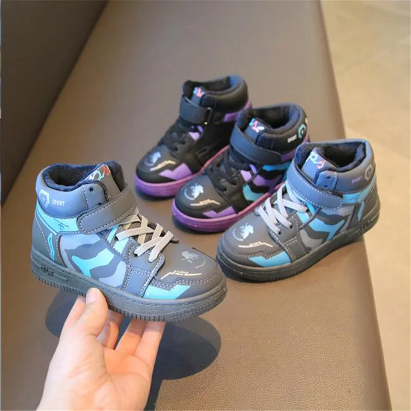 

Kids Winter Sneakers New Style Children's Shoes Cotton Camouflage Sports Shoes Fashionable High-state Warm Board Shoes