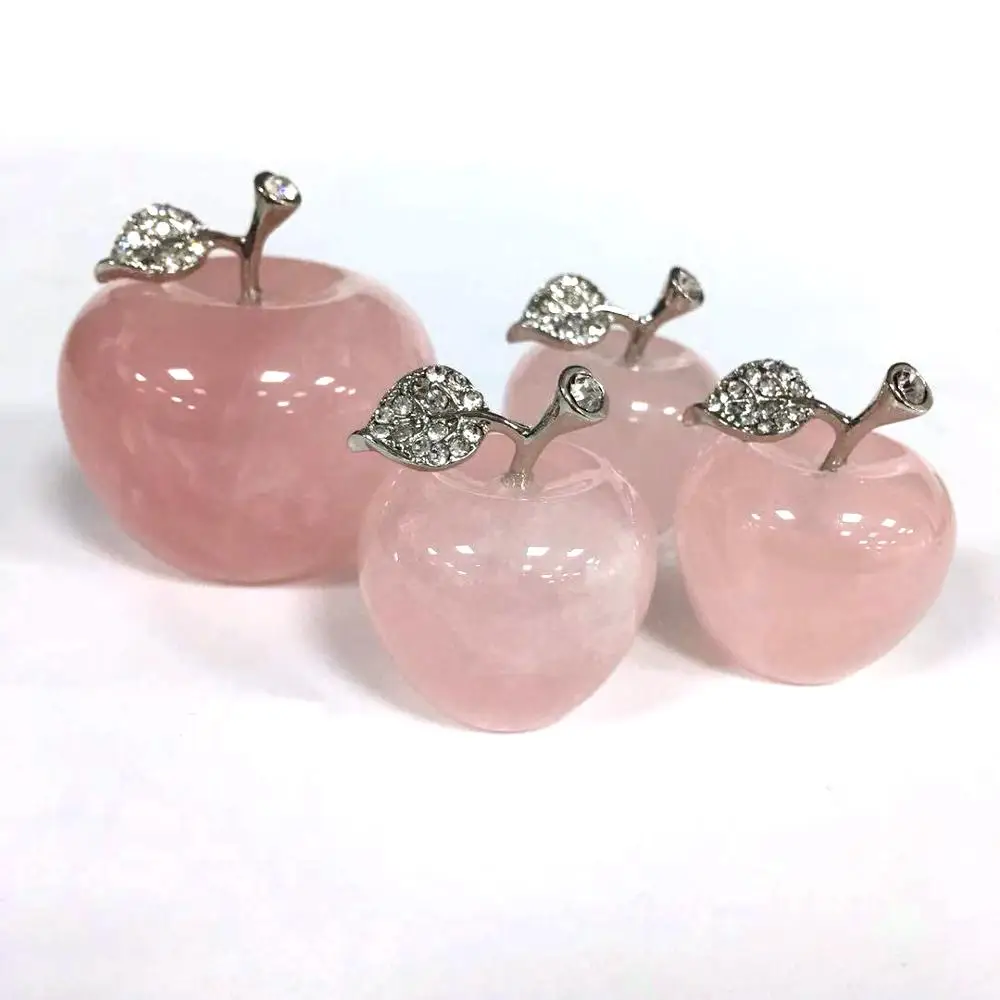 45 мм натуральный камень кристалл розовый кварц форма яблока Декор драгоценный