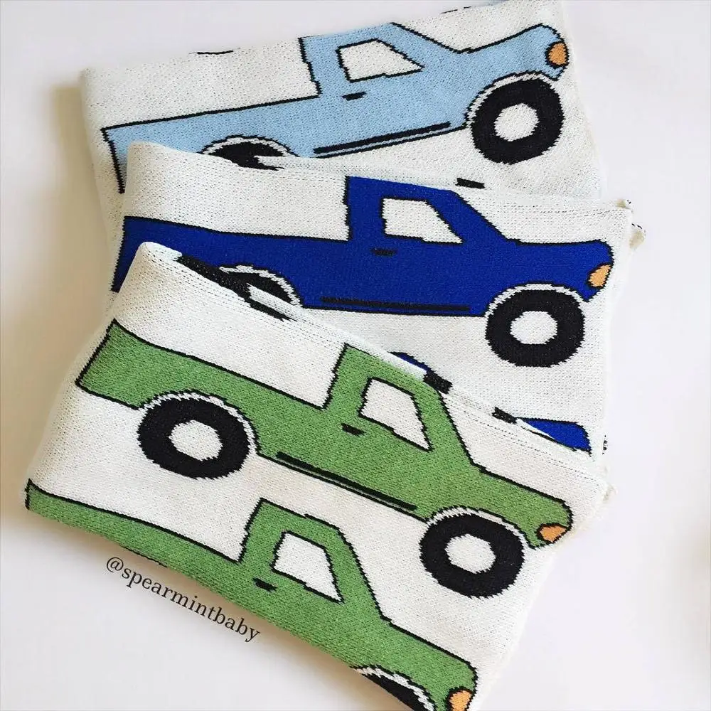 Модное простое детское Хлопковое трикотажное одеяло для новорожденных